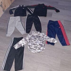 Adidas Kids Tracksuit Collection in Black, Gray, and Blue